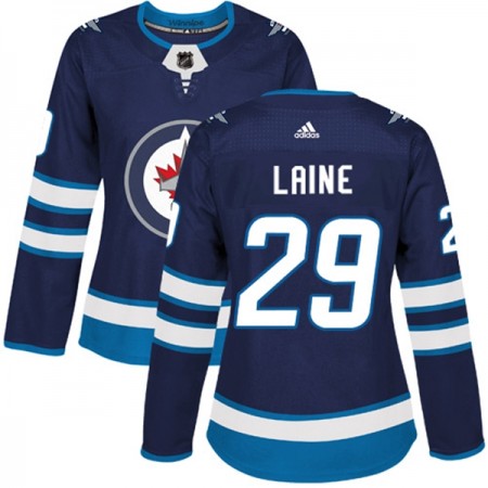 Nainen NHL Winnipeg Jets Pelipaita Patrik Laine 29 Adidas 2017-2018 Marine Sininen Authentic